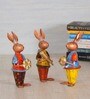 Multicolor Iron Rabbit Set Of 3,