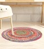 Multicolor Jute 2 Feet Round Carpet