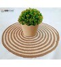 Brown Jute Geometric 15x15 Inches Placematss (Pack of 6)