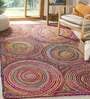 Multicolor Jute 4 ft X 6 ft Hand Weave Dhurrie