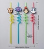 Multicolor Kids Curly Drinking Straw with Cartoon Topper (Assorted Design & Color)