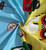 Sky Blue & Yellow Cartoon Printed 220 TC Poly Cotton Single Size Bedsheet With 1 Pillow Covers