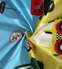 Blue & Yellow Wildlife 220 TC Poly Cotton Double Size Bedsheet With 2 Pillow Covers