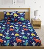 Multicolor Wildlife 220 TC Poly Cotton Double Size Bedsheet With 2 Pillow Covers