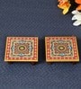 Multicolor Marble Chowki Set of 2