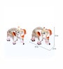 Multicolor Marble Elephant Pair With Golden Finish Figurine