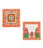 Multicolor Marble Puja Chowki for God Idols (Pack of 2)