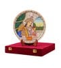 Multicolor Marble Shahjahan Mumtaj Pair Round Plate with stand