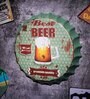 Multicolor Metal Best Beer Wall Decor