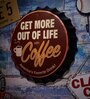 Multicolor Metal Get More Coffee Wall Decor