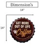 Multicolor Metal Get More Coffee Wall Decor