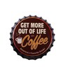 Multicolor Metal Get More Coffee Wall Decor