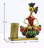 Multicolor Metal Handpainted Decorative Lady Musician Showpiece Pen Stand