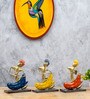 Multicolor Metal Handpainted Decorative Set of  3 Musician Showpiece