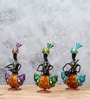 Multicolor Metal Handpainted Decorative Set of  3 Sardar Musician Showpiece