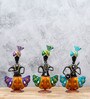 Multicolor Metal Handpainted Decorative Set of  3 Sardar Musician Showpiece