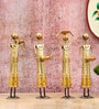 Multicolor Metal Handpainted Decorative Set of 4 Rural Lady Showpiece
