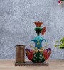 Multicolor Metal Handpainted Wall Hanging Decorative  Lady Musician Pen Stand