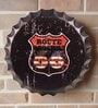 Multicolor Metal Route66 Red Wall Decor