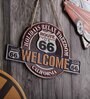 Multicolor Metal Welcome Route 66 Wall Hanging