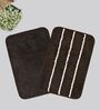Brown Microfiber 15X23 Inches Anti-Skid Bath Mat Set Of 2