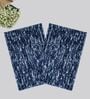 Blue Microfiber 15X23 Inches Anti-Skid Bath Mat Set Of 2