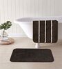 Brown Microfiber 15X23 Inches Anti-Skid Bath Mat Set Of 2