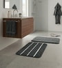 Green Microfiber 15X23 Inches Anti-Skid Bath Mat Set Of 2