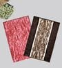 Red And Brown Microfiber 15X23 Inches Anti-Skid Bath Mat Set Of 2