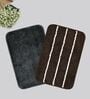 Multicolor Microfiber 15X23 Inches Anti-Skid Bath Mat Set Of 2
