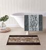 Multicolor Microfiber 15X23 Inches Anti-Skid Bath Mat Set Of 2