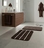 Brown Microfiber 15X23 Inches Anti-Skid Bath Mat Set Of 2