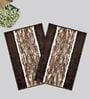 Brown Microfiber 15X23 Inches Anti-Skid Bath Mat Set Of 2
