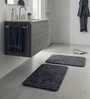 Grey Microfiber 15X23 Inches Anti-Skid Bath Mat Set Of 2