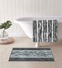 Green Microfiber 15X23 Inches Anti-Skid Bath Mat Set Of 2