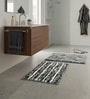Green Microfiber 15X23 Inches Anti-Skid Bath Mat Set Of 2