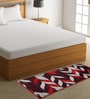 Red And Maroon Microfiber 55 x 22 Inches Machine Made Floor Runner