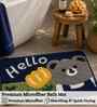 Multicolor Hello Microfibre 24X16 Inches Anti-Skid Bath Mat