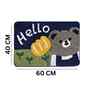 Multicolor Hello Microfibre 24X16 Inches Anti-Skid Bath Mat