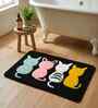 Multicolor Cats Microfibre 24X16 Inches Anti-Skid Bath Mat