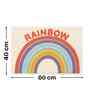 Multicolor Rainbow Microfibre 24X16 Inches Anti-Skid Bath Mat