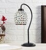 Multicolor Mosaic Glass Curvy Table Lamp with Iron Base