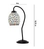Multicolor Mosaic Glass Curvy Table Lamp with Iron Base
