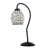 Multicolor Mosaic Glass Curvy Table Lamp with Iron Base