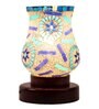 Multicolor Mosaic glass Table lamp with wood Base 