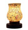 Multicolor Mosaic glass Table lamp with wood Base 