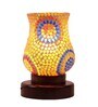 Multicolor Mosaic glass Table lamp with wood Base 