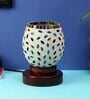 Multicolor Mosaic glass Table lamp with wood Base 