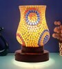 Multicolor Mosaic glass Table lamp with wood Base 