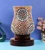 Multicolor Mosaic glass Table lamp with wood Base 